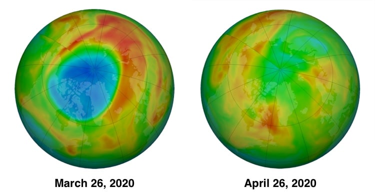 Large Hole in the Arctic Ozone Layer Has Now Closed